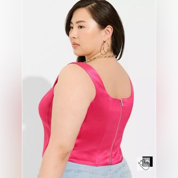 Torrid Hot Pink Satin Sleeveless Corset Top - Picture 8 of 14